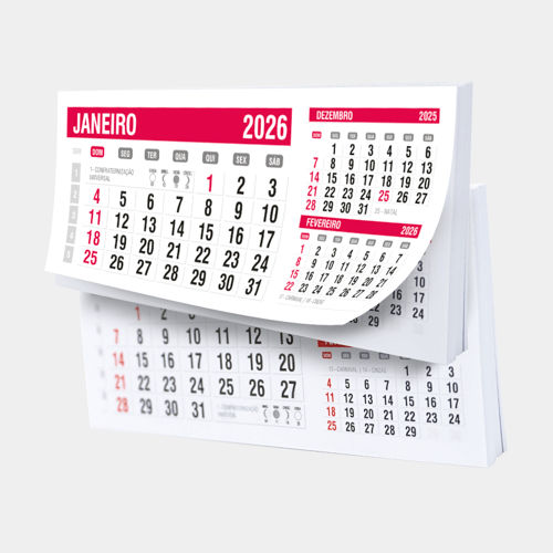 Bloco de Calendário 2026